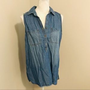Sonoma Chambray Sleeveless Top